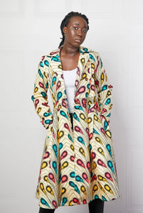 Nhyirah African print wool coat