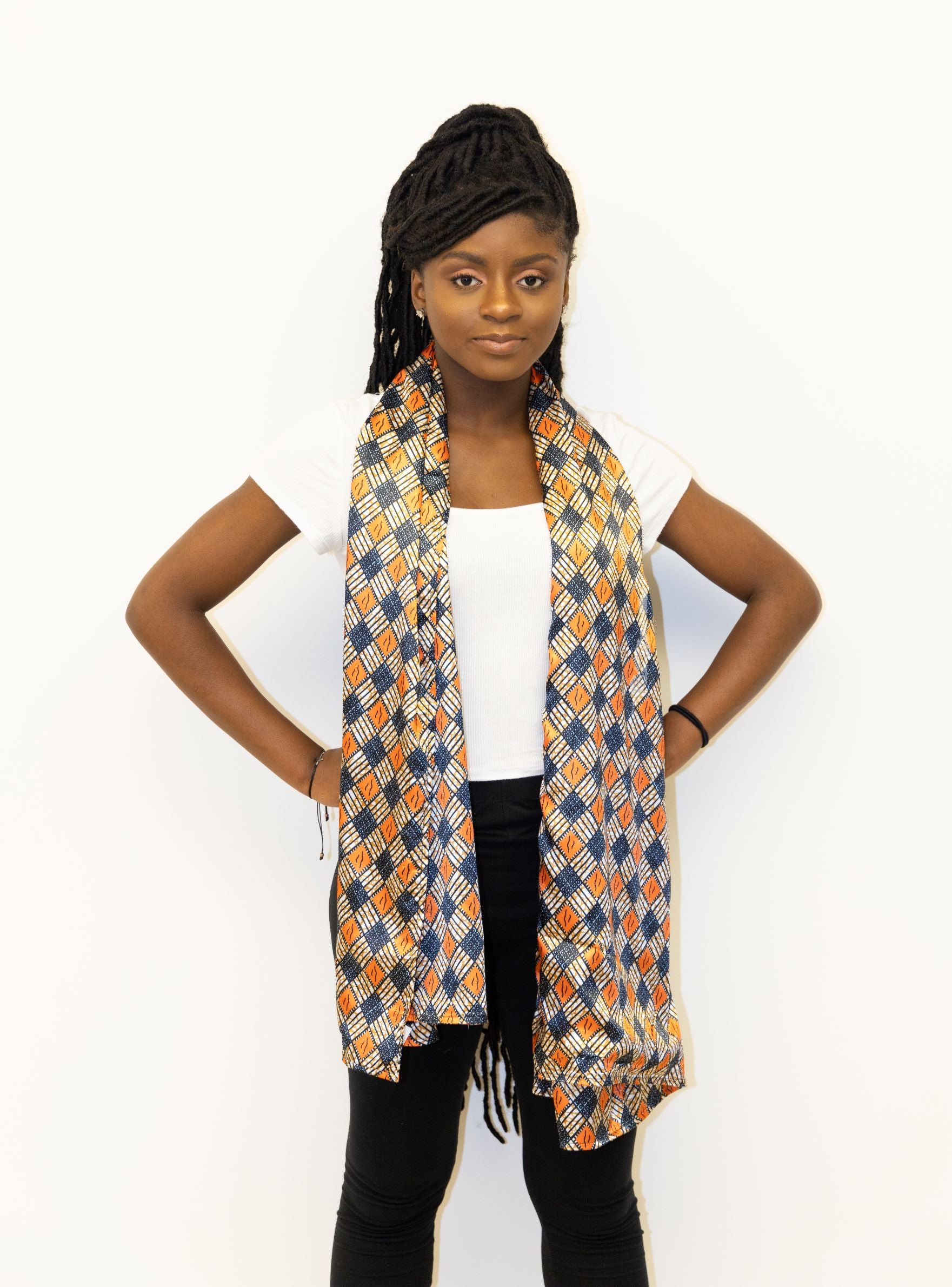 African print satin scarves